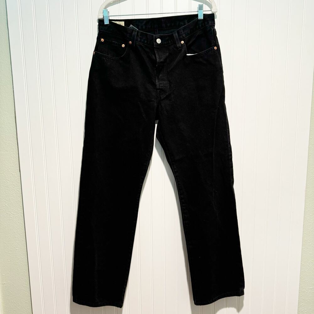 Levis 90s 501 Black Denim Jeans Button Fly Size 31